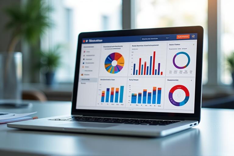 Professional marketer analyzing a digital marketing dashboard